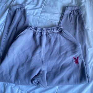 PLAYBOY missguided dark grey sweatpants